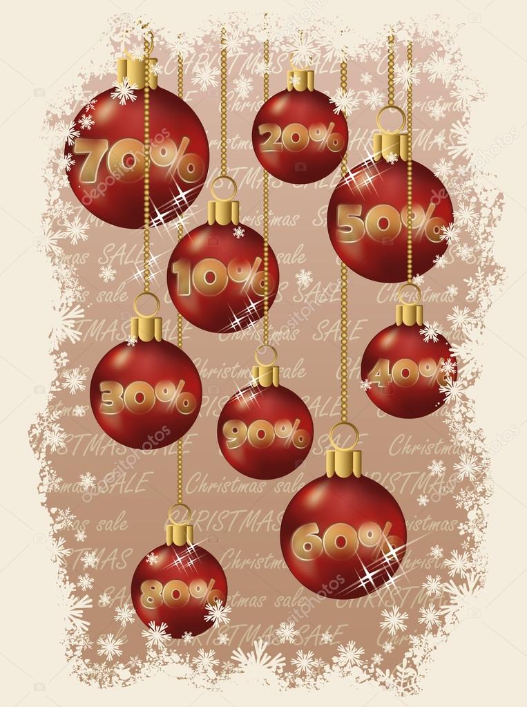 Christmas sale greeting card, vector illustration