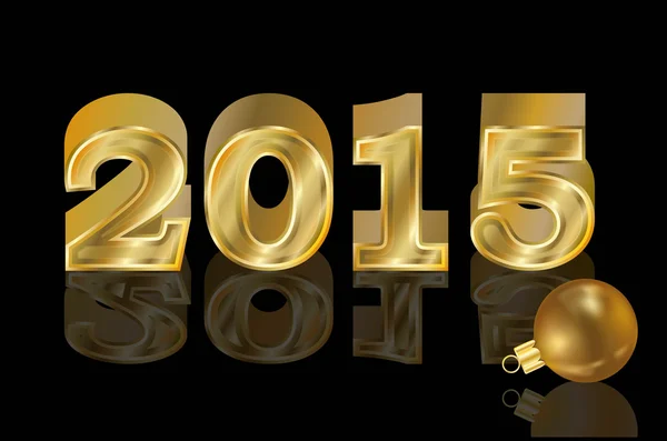 Happy New 2015 jaar gouden kaart, vectorillustratie — Stockvector