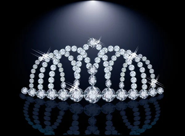 Bastante diamante princesa diadema, vector de ilustración — Vector de stock