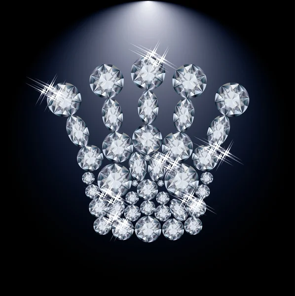 Couronne reine diamant, illustration vectorielle — Image vectorielle