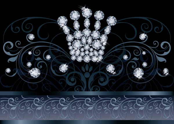 Brillante couronne Reine Carte de vœux VIP, illustration vectorielle — Image vectorielle