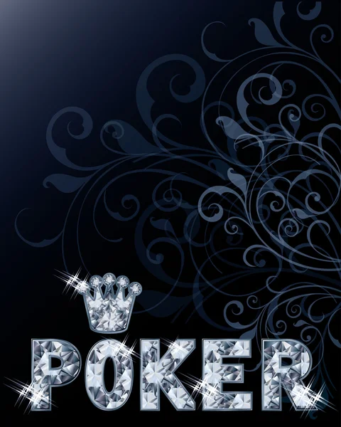 Diamond casino poker kaart, vectorillustratie — Stockvector