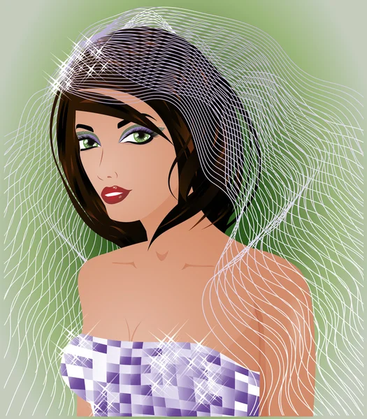 Hermosa novia sexy, ilustración vectorial — Vector de stock