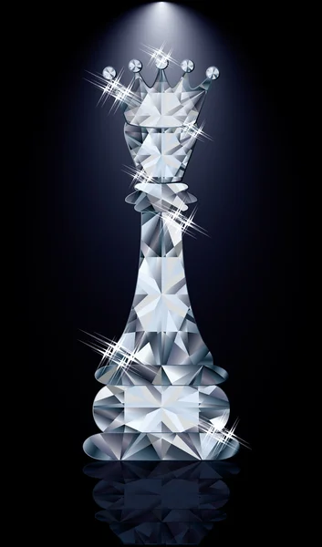 Regina degli scacchi diamante, illustrazione vettoriale — Vettoriale Stock