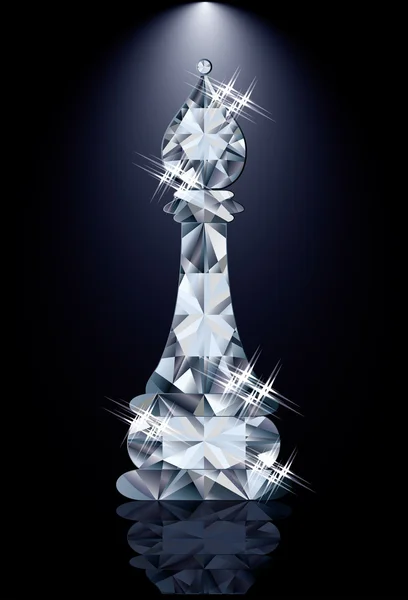 Diamante xadrez Bishop, ilustração vetorial — Vetor de Stock