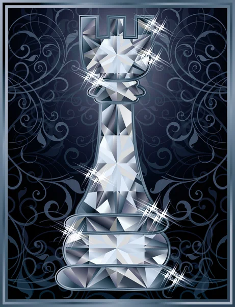 Tarjeta de torre de ajedrez diamante, ilustración vectorial — Vector de stock