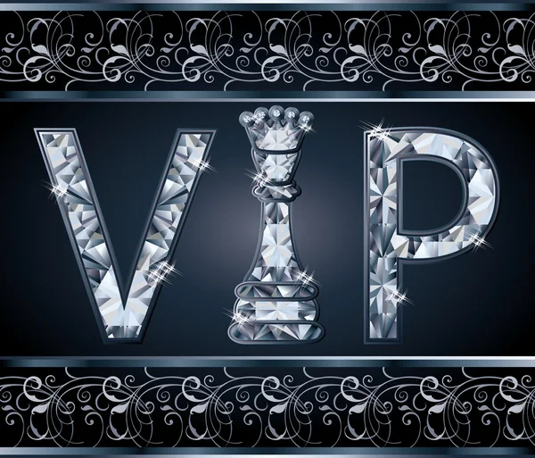 Vip Diamond σκάκι παρουσιάστε την κάρτα, εικονογράφηση φορέας — Διανυσματικό Αρχείο