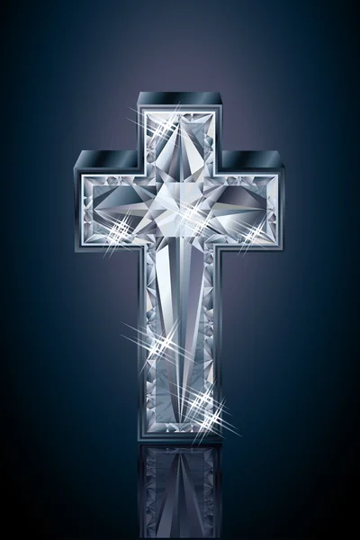 Diamante 3d cruz, ilustração vetorial — Vetor de Stock