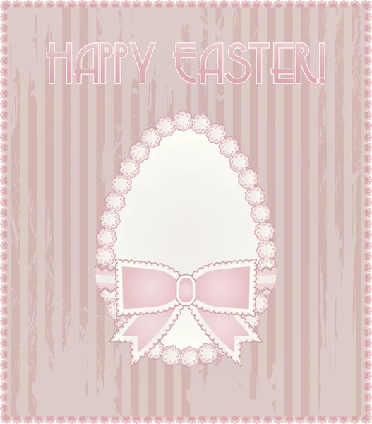 Happy Easter egg vintage card, vector illustration — Stock Vector