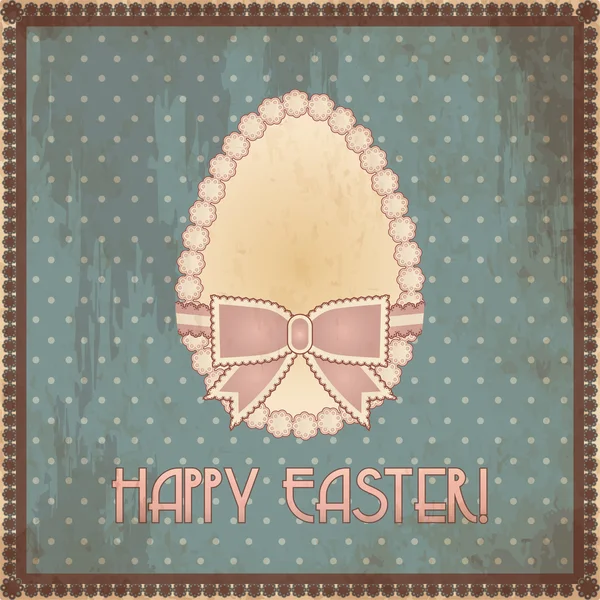 Happy Easter vintage egg, vector illustration — Stock Vector