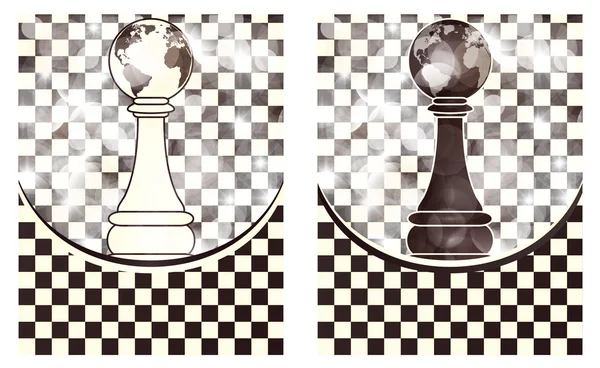 Impostare gli sfondi degli scacchi, illustrazione vettoriale — Vettoriale Stock