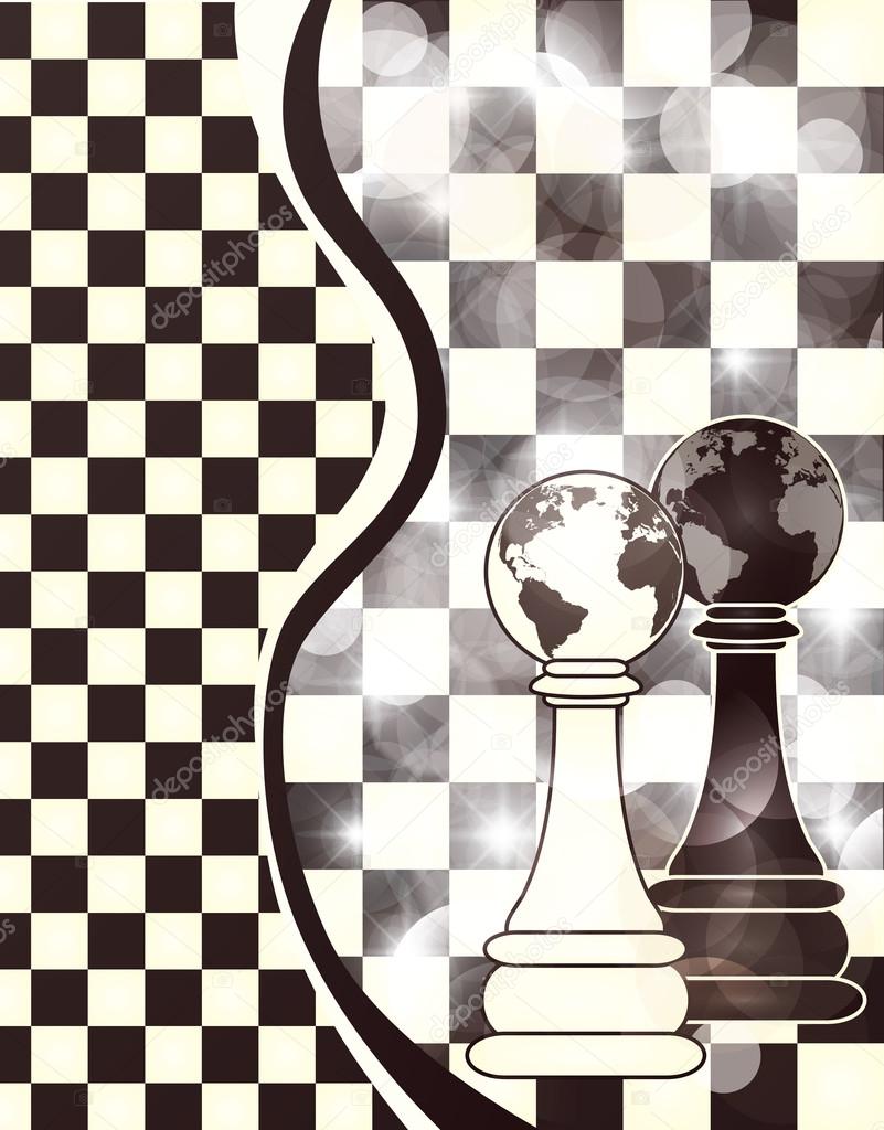 Abstract banner with chess pawn, vector illustration
