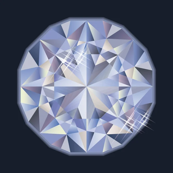 Glänzender brillanter Diamant, Vektorillustration — Stockvektor