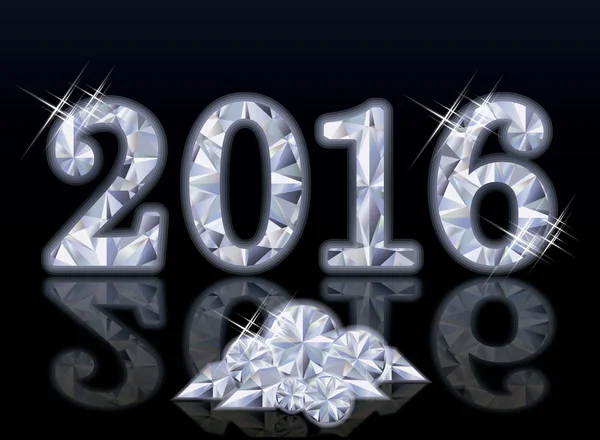 Happy diamond new year 2016. vector illustration — 图库矢量图片