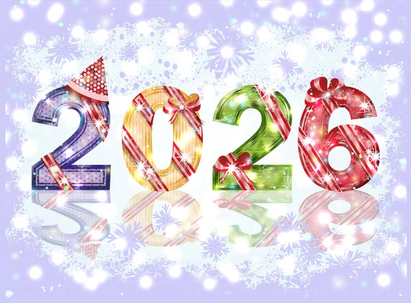 2026 Yeni Yıl VİP kartı, vektör illüstrasyonu