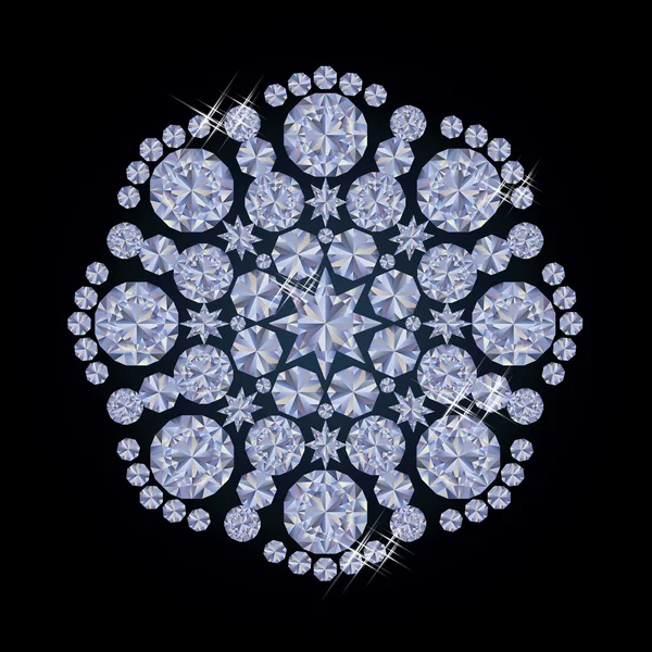 Diamant flocon de neige fond de Noël, illustration vectorielle — Image vectorielle