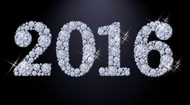 Elmas 2016 yılbaşı banner, vektör çizim