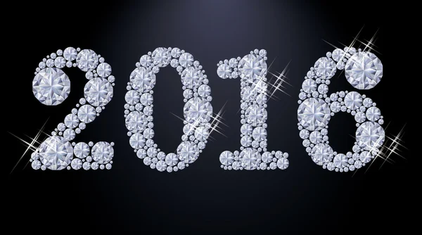 Diamond 2016 año nuevo banner, vector de ilustración — Vector de stock