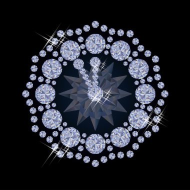 Elmas gece yarısı saat, vektör çizim