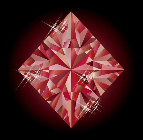 Bannière de casino avec rubis élément de poker diamants, illustration vectorielle — Image vectorielle