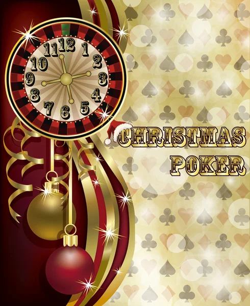 Cartão de convite de poker de Natal, ilustração vetorial — Vetor de Stock
