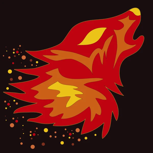 Tatouage Flame Wolf, illustration vectorielle — Image vectorielle