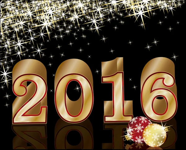Щасливий золотий новий 2016 рік, Векторні ілюстрації — стоковий вектор