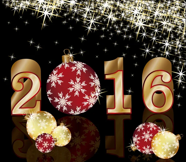 Happy 2016 nowego roku złote karty, ilustracji wektorowych — Wektor stockowy