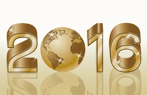Nouvelle bannière d'or 2016 année, illustration vectorielle — Image vectorielle