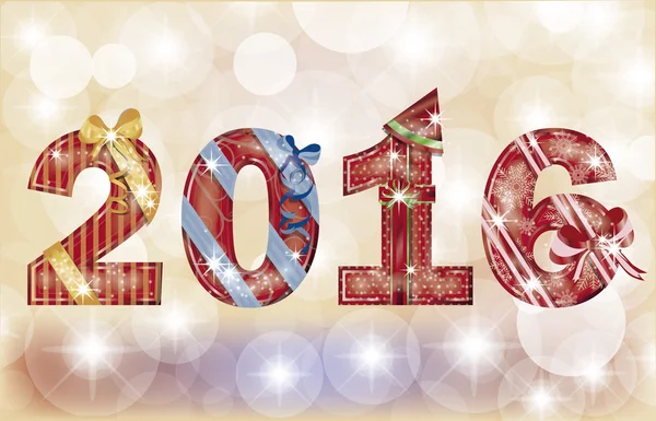 Mutlu yeni yıl 2016 afiş, vektör çizim — Stok Vektör
