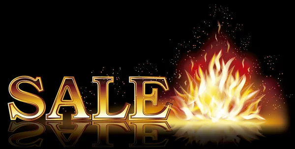 Hot sale flame banner, vector illustration — Stock Vector