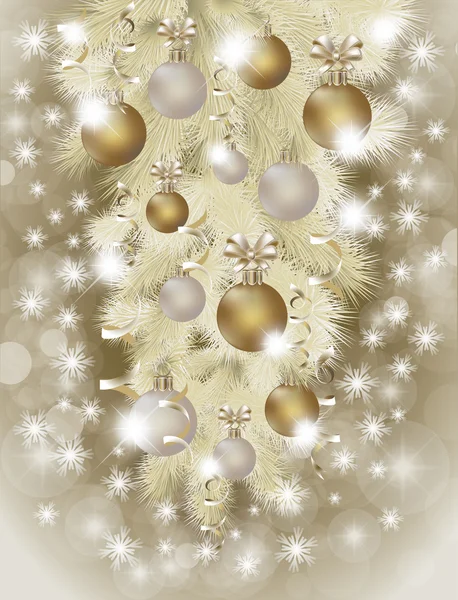 Gelukkig vrolijke Kerstmis en Nieuwjaar gouden behang, vectorillustratie — Stockvector