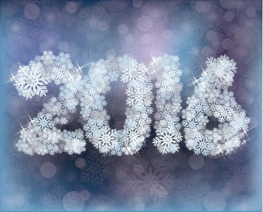 Happy 2016 yeni yıl kar taneleri duvar kağıdı, vektör çizim