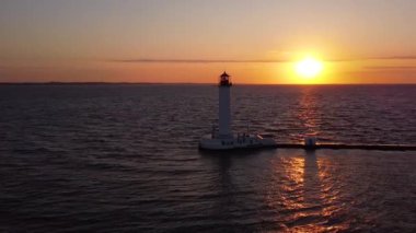 Odessa deniz feneri şafak vakti deniz manzarası