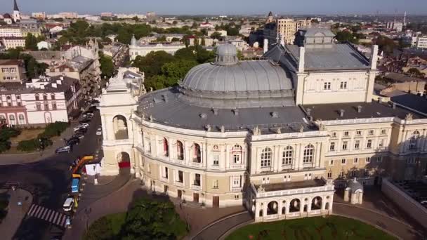 Odessa Ucrânia Ópera Balé Teatro Vista Drone — Vídeo de Stock