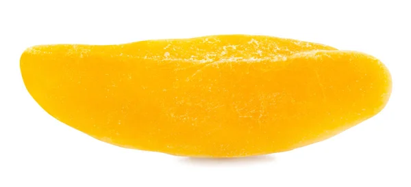 Gedroogde Mango Pad Geïsoleerd Wit — Stockfoto