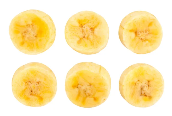 Sliced Baby Banana Path Isolated — Stock Photo, Image