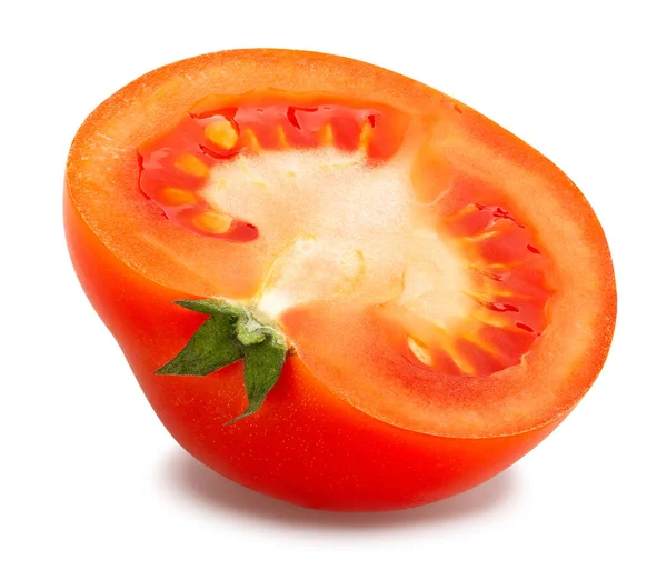 Aufgeschnittene Tomaten Weg Isoliert Auf Weiß — Stockfoto