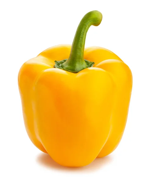 Gesneden Gele Paprika Pad Geïsoleerd Wit — Stockfoto