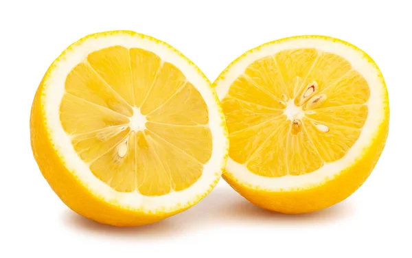 Sliced Lemon Path Isolated White — Stock Photo, Image