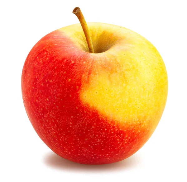 Czerwono Żółta Ścieżka Jabłkowa Izolowana Białym — Zdjęcie stockowe