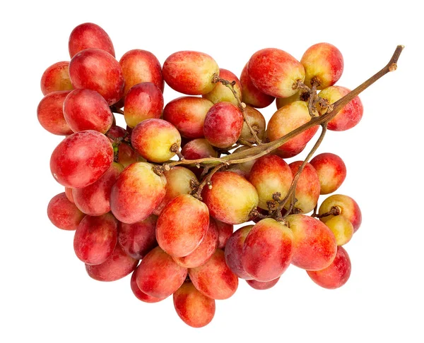 Czerwono Żółte Winogrona Wyizolowane Białym — Zdjęcie stockowe