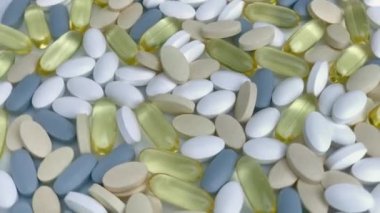 Renkli vitamin hapları dokusu yakın plan