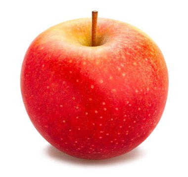 Kırmızı elma yolu beyaz üzerinde izole