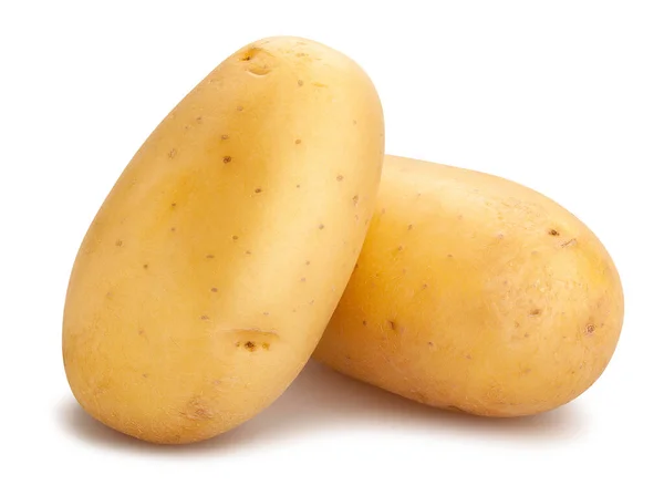 Witte Aardappelen Pad Geïsoleerd Wit — Stockfoto