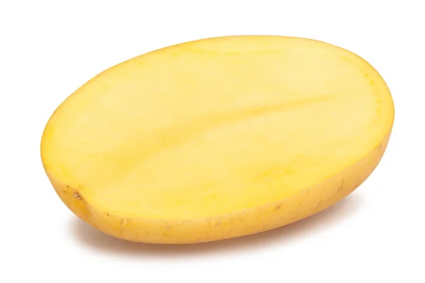 Gesneden Witte Aardappelen Pad Geïsoleerd Wit — Stockfoto
