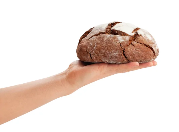 Roti Cokelat Tangan Jalur Terisolasi Atas Putih — Stok Foto