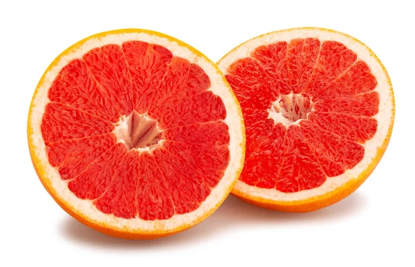 Geschnittene Grapefruit Pfad Isoliert Auf Weiß — Stockfoto