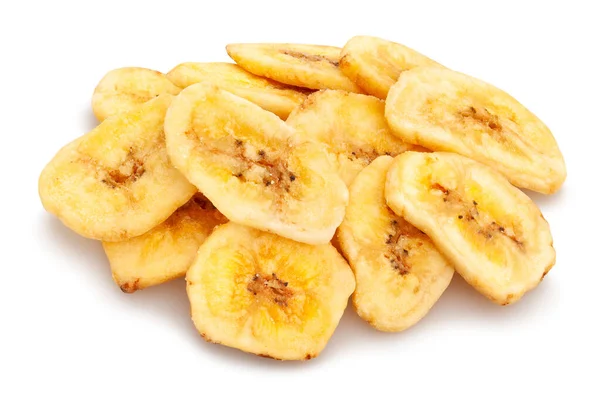 Banana Chips Path Isolated White — Stock Photo, Image