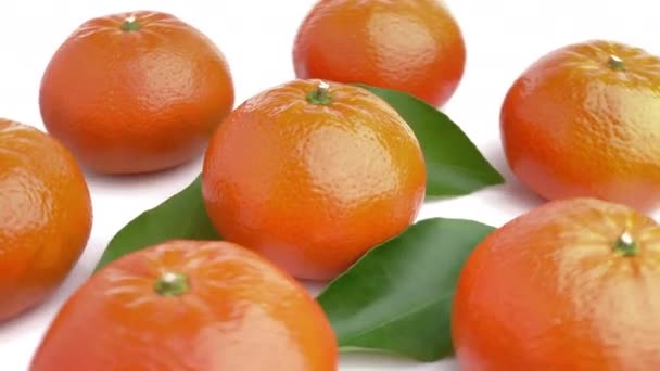 Mandarinka Izolované Bílém Pozadí — Stock video